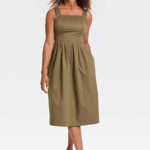 Olive Green Sleeveless Dress